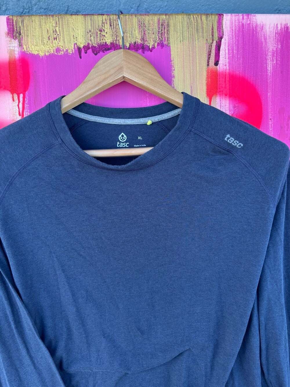tasc Performance Carrollton Bamboo Fitness Tee Navy Heather Size XL